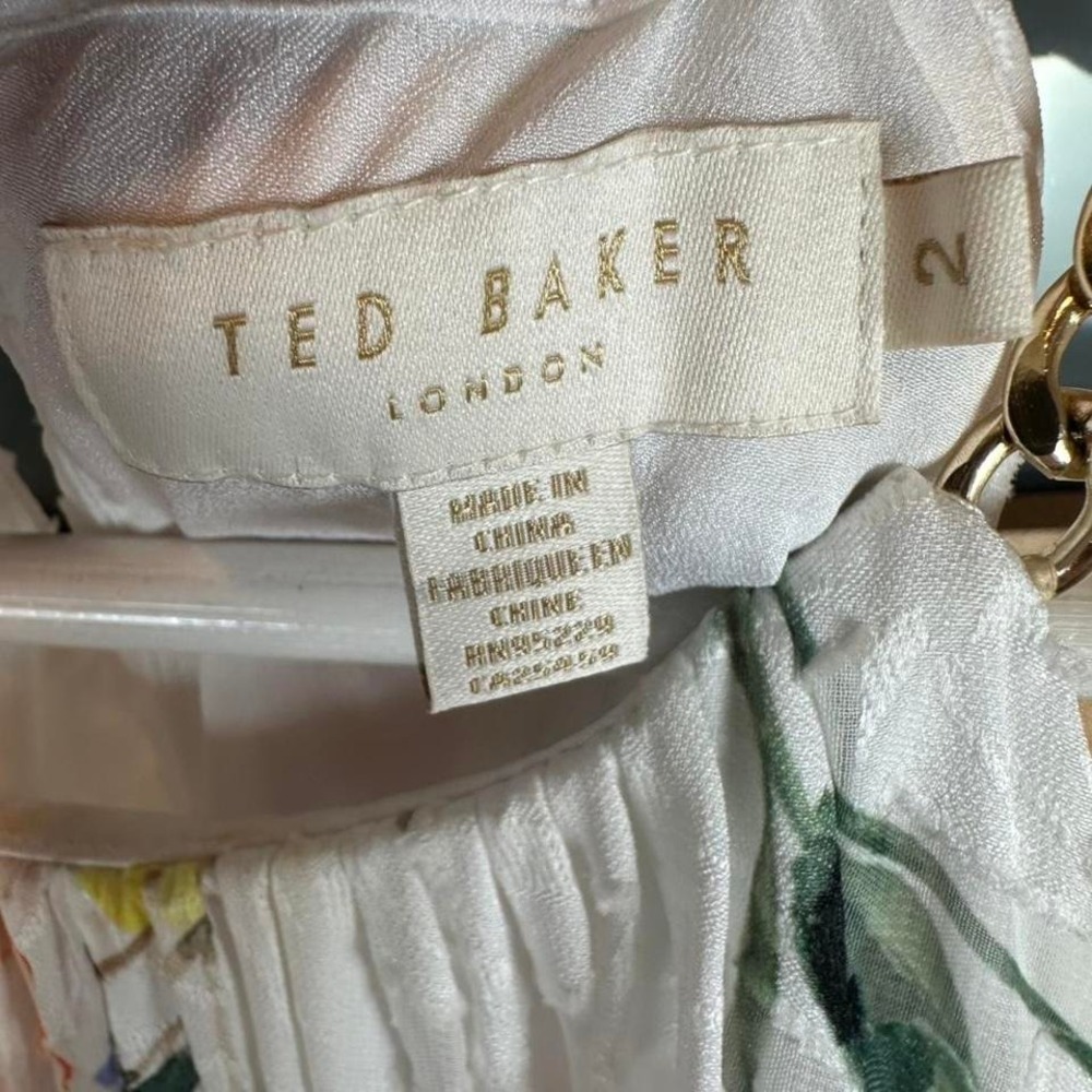 Ted Baker floral maxi dress with gold chain straps Size 2 - Picture 3 of 4